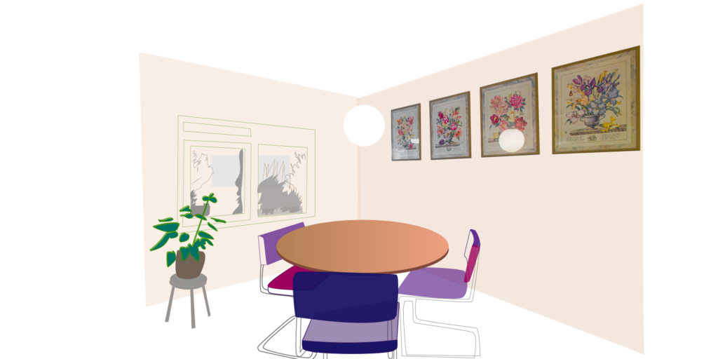 Illustratie van de mediation room van De Jong Ars Juris