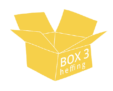 kartonnen doos met de tekst Box 3 heffing